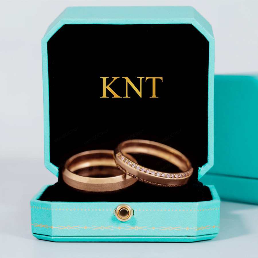 Nhẫn cưới E291 màu vàng hồng cá tính