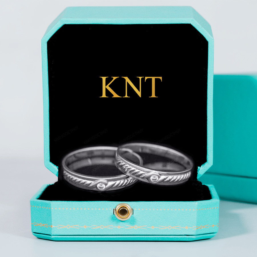 Nhẫn cưới E296 đính đá lấp lánh