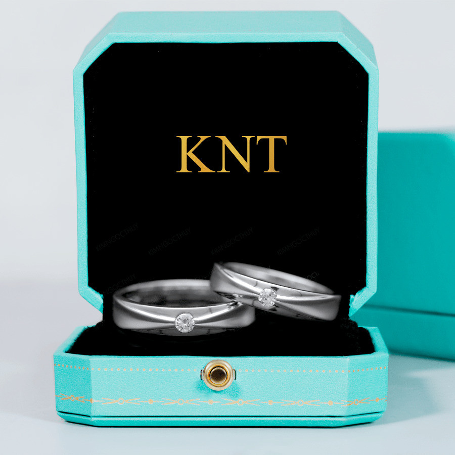 Nhẫn cưới S110 thiết kế hình chiếc nơ cách điệu