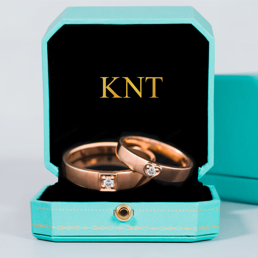 Nhẫn cưới S67 màu vàng hồng cá tính