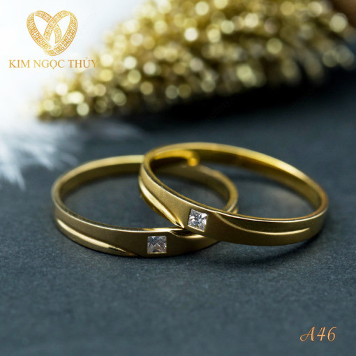 Nhẫn cưới A46 màu vàng vàng sang trọng