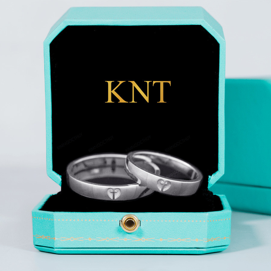 Nhẫn cưới A47 màu vàng trắng thanh lịch và tối giản