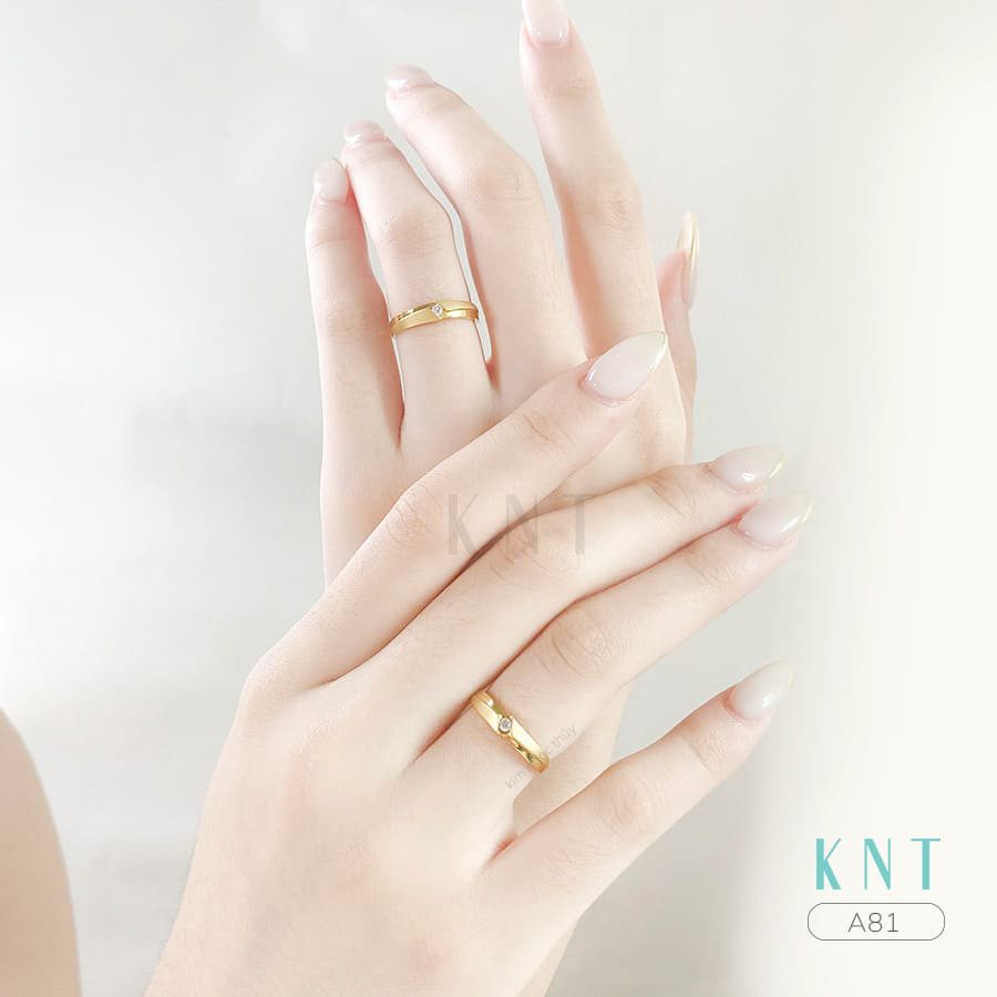 Nhẫn cưới A81 đơn giản, dễ phối đồ