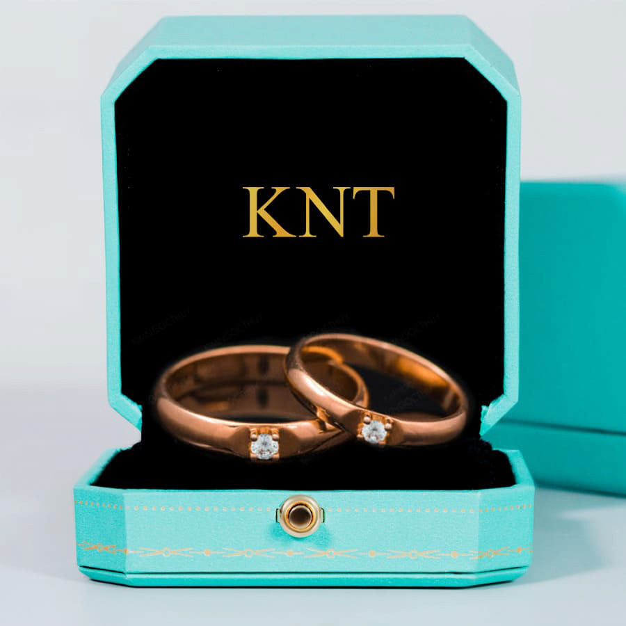 Nhẫn cưới A91 màu vàng hồng độc đáo