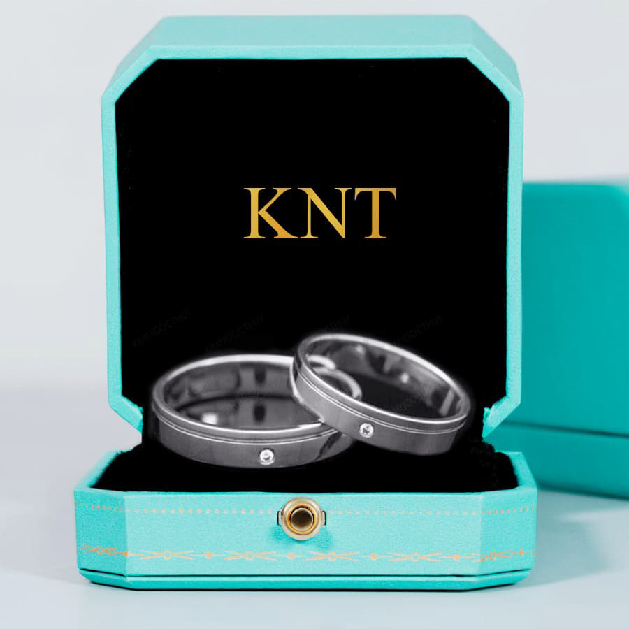 Nhẫn cưới C13 màu vàng trắng đính đá lấp lánh