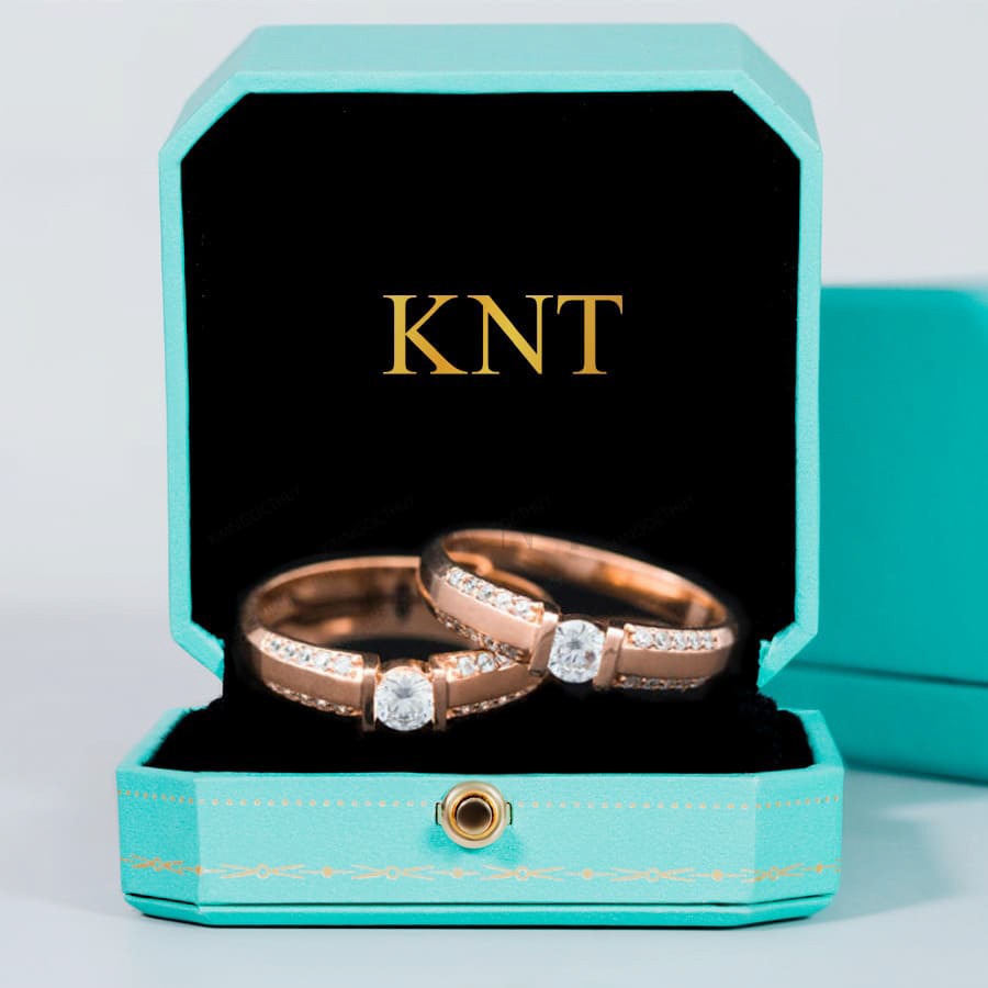 Nhẫn cưới C36 màu vàng hồng độc đáo