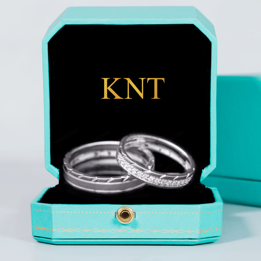 Nhẫn cưới E455 màu vàng trắng