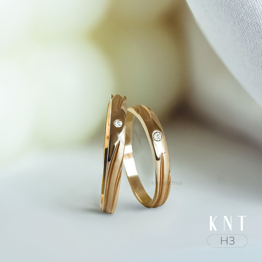 Nhẫn cưới H3 đính đá lấp lánh