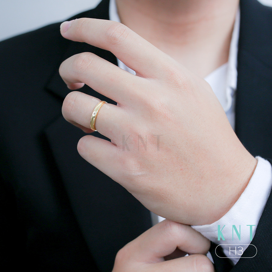 Nhẫn cưới H3 bản nhẫn mỏng thoải mái khi đeo
