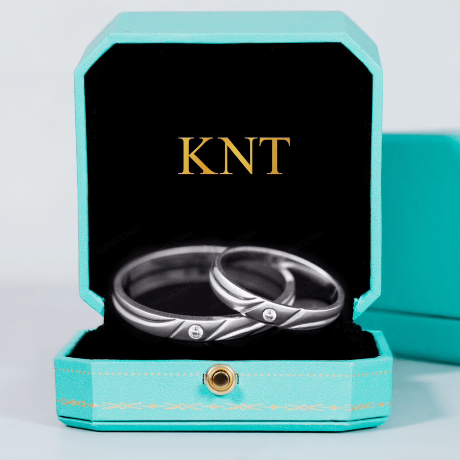 Nhẫn cưới H5 thiết kế vát chéo độc đáo