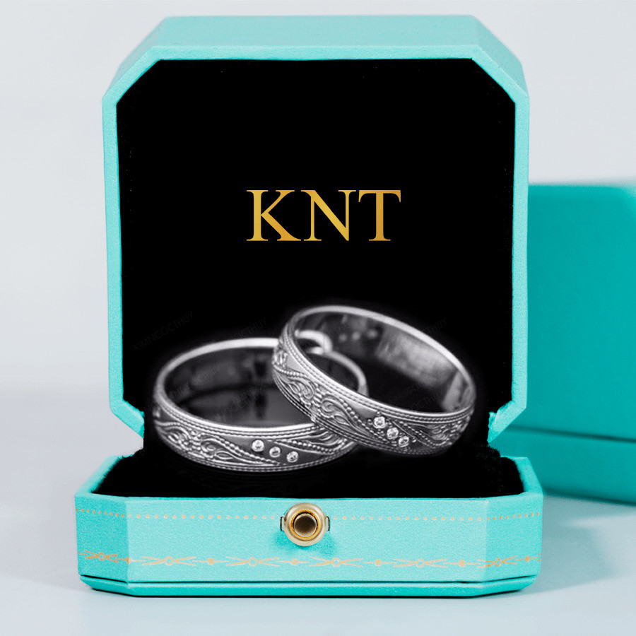 Nhẫn cưới J10 màu vàng trắng thanh lịch