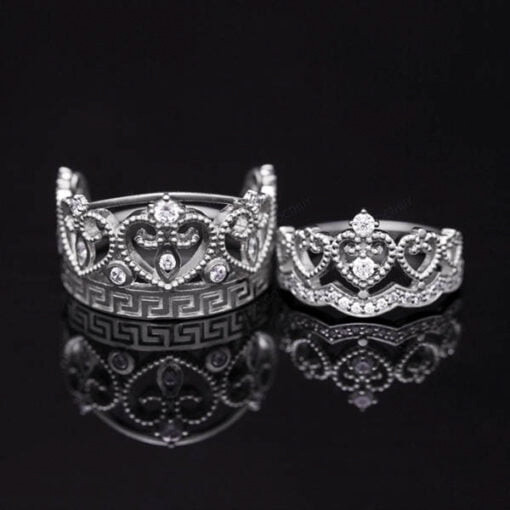 Nhẫn cưới J6 đính đá tinh tế và sang trọng