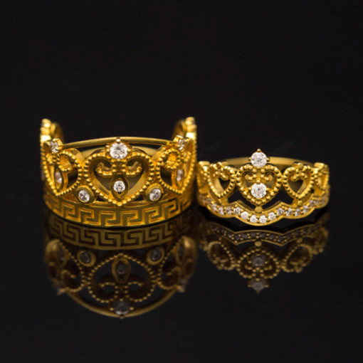 Nhẫn cưới J6 màu vàng vàng tinh tế, sang trọng