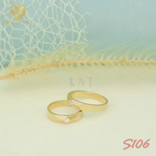 Nhẫn cưới S106 thiết kế trơn hiện đại