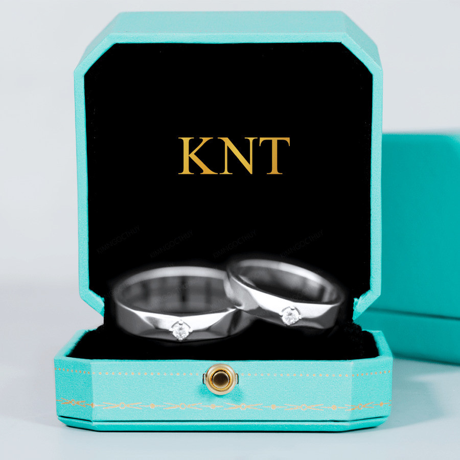 Nhẫn cưới S106 có thiết kế tương đồng giữa nhẫn nam và nhẫn nữ