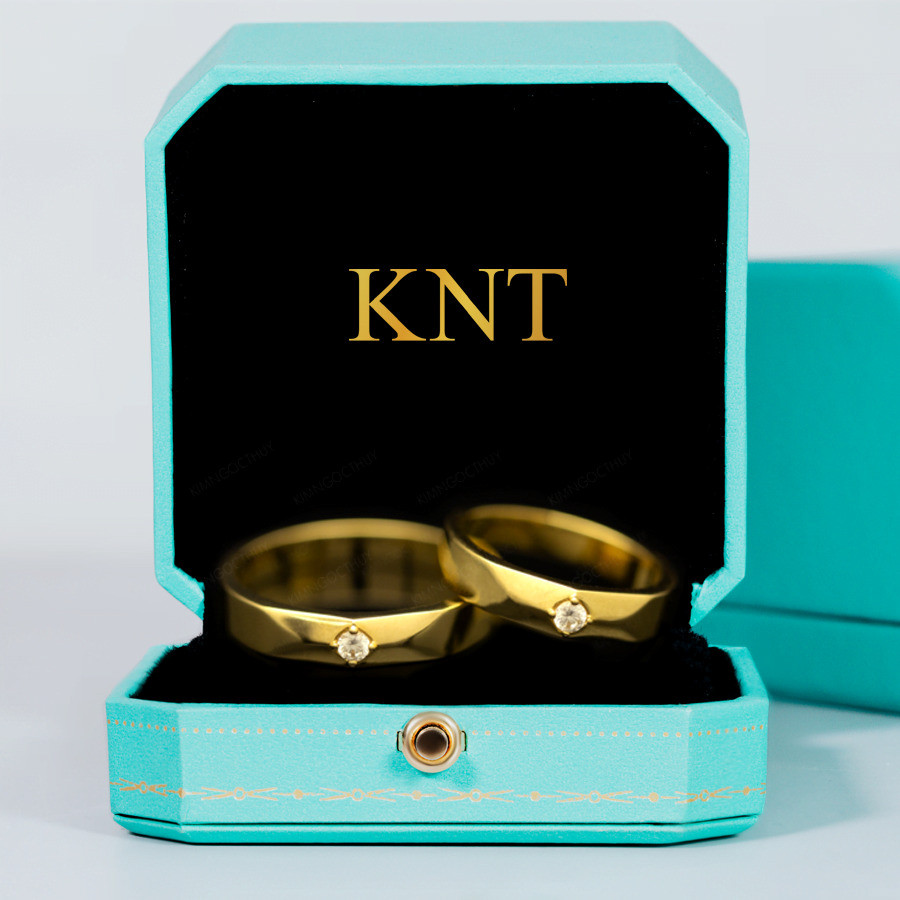 Nhẫn cưới S106 đính đá chủ nhỏ lấp lánh