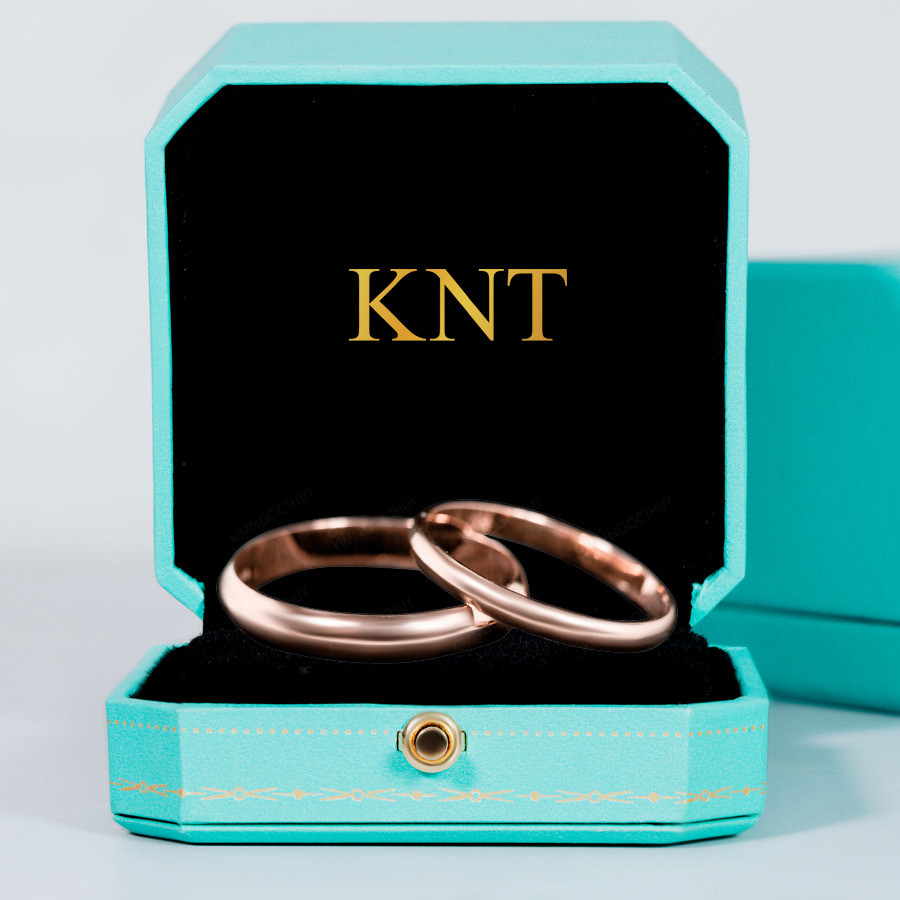 Nhẫn cưới T4 màu vàng hồng cá tính