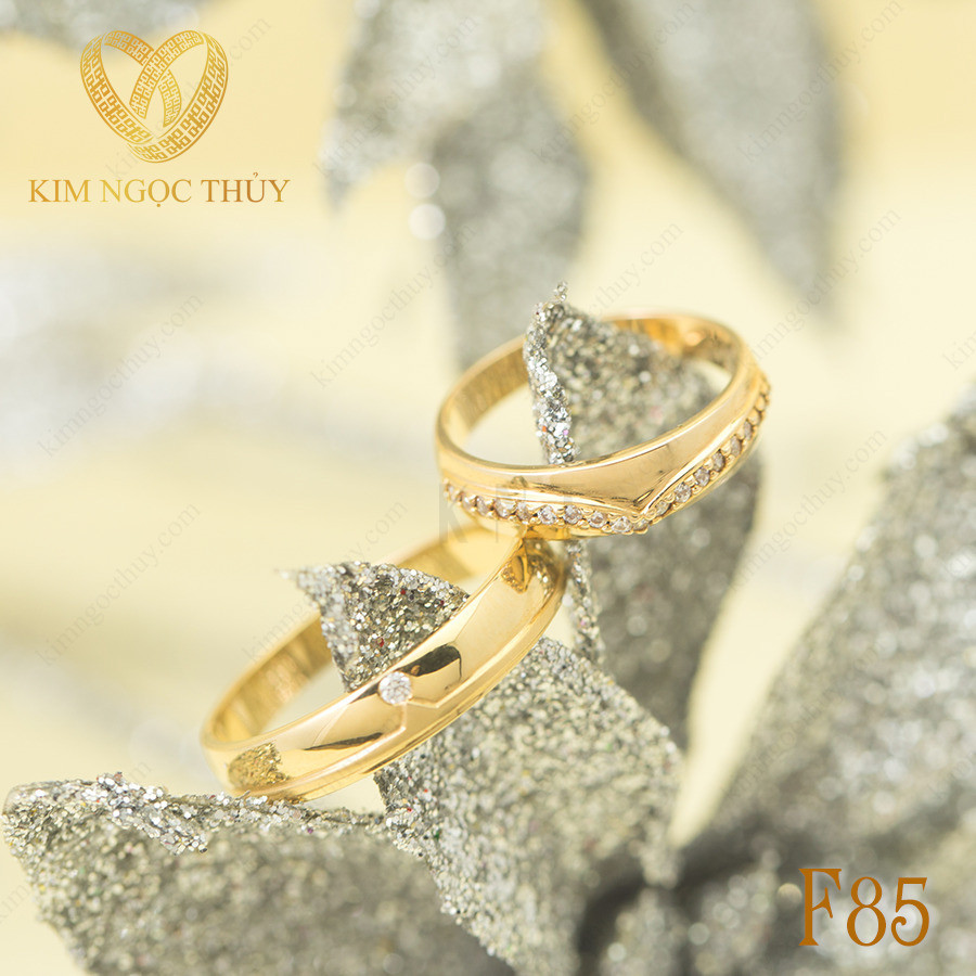 Nhẫn cưới F85 chất liệu vàng 10K/14K/607/18K