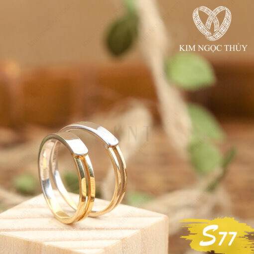 Nhẫn cưới S77 phối màu hiện đại và sang trọng