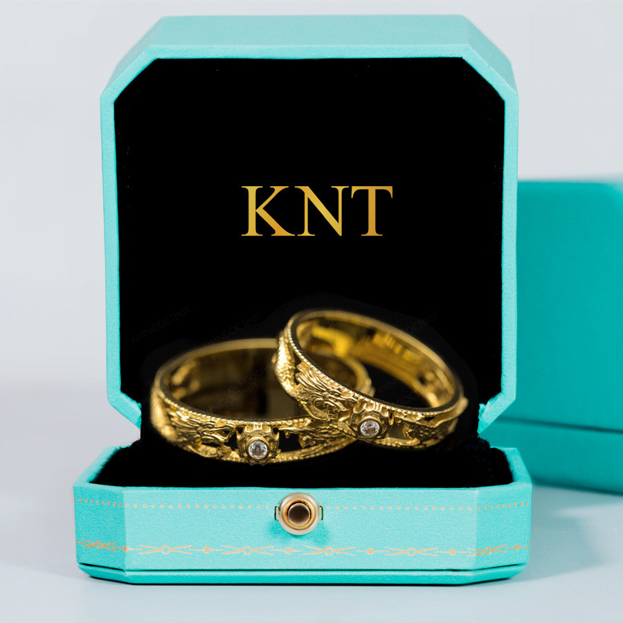 Nhẫn cưới rồng phụng J26 màu vàng vàng sang trọng