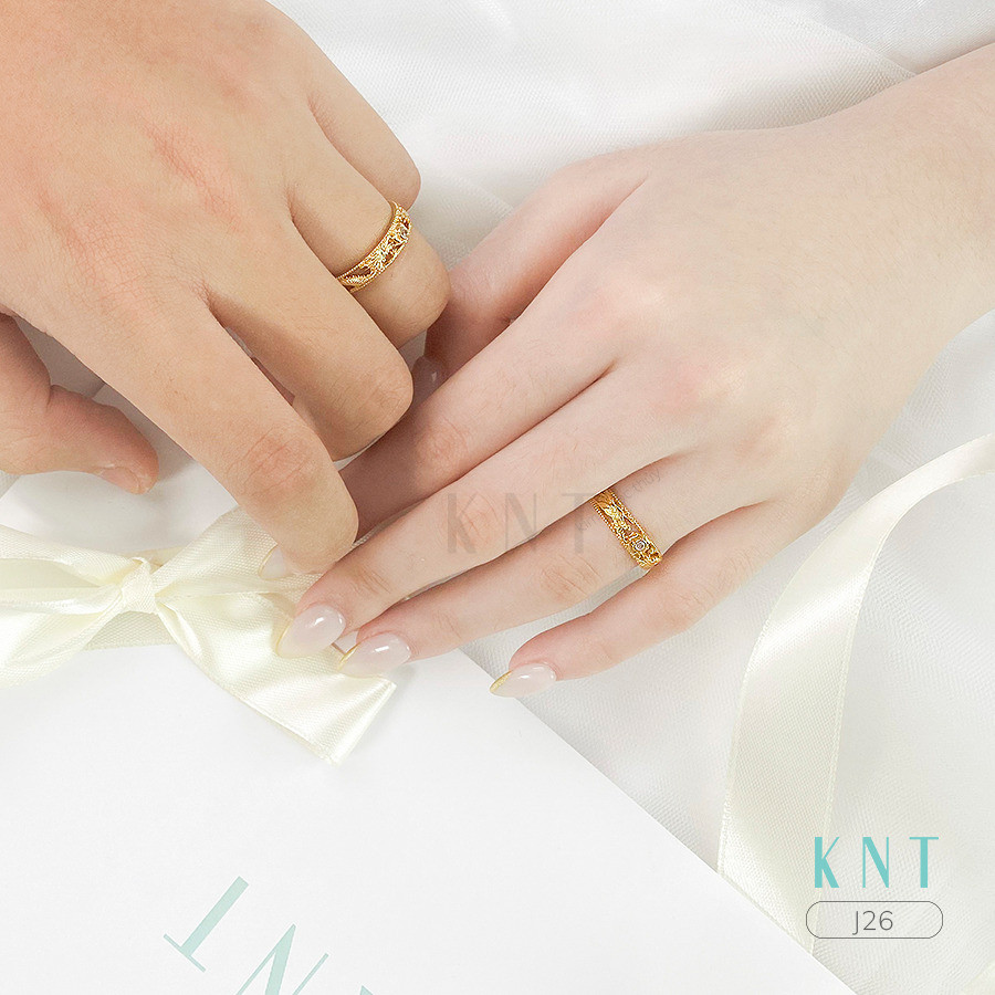 Nhẫn cưới rồng phụng J26 khắc tên miễn phí