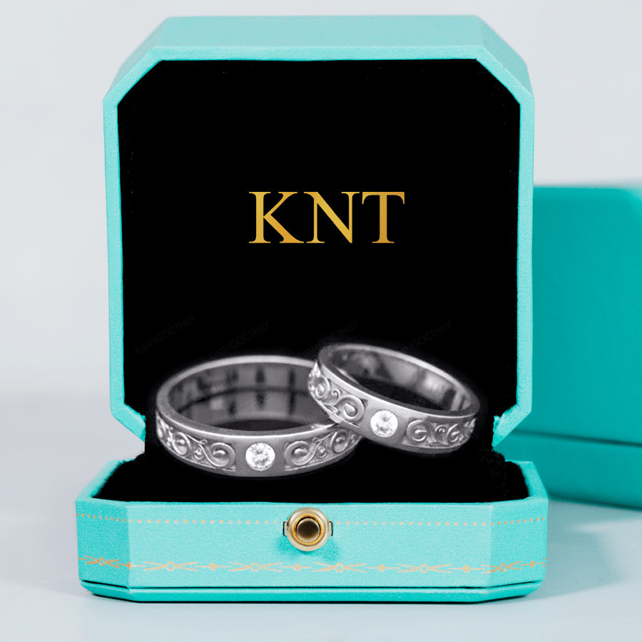 Nhẫn cưới J21 đường nét hoạ tiết mạnh mẽ