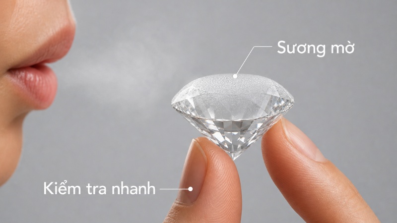 Cách dùng hơi thở để kiểm tra độ thật của kim cương