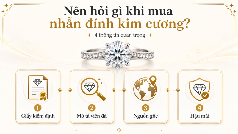 Thông tin nên hỏi khi mua nhẫn đính kim cương