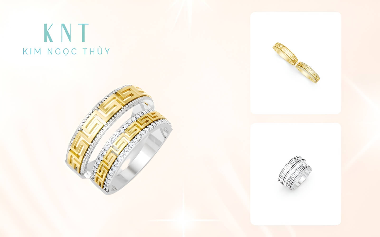 Vàng tây với kiểu dáng đa dạng là lựa chọn thích hợp để làm nhẫn cưới