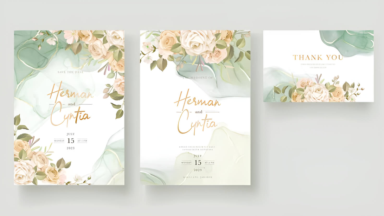 Một mẫu thiệp cưới với bố cục thông tin rõ ràng và cân đối