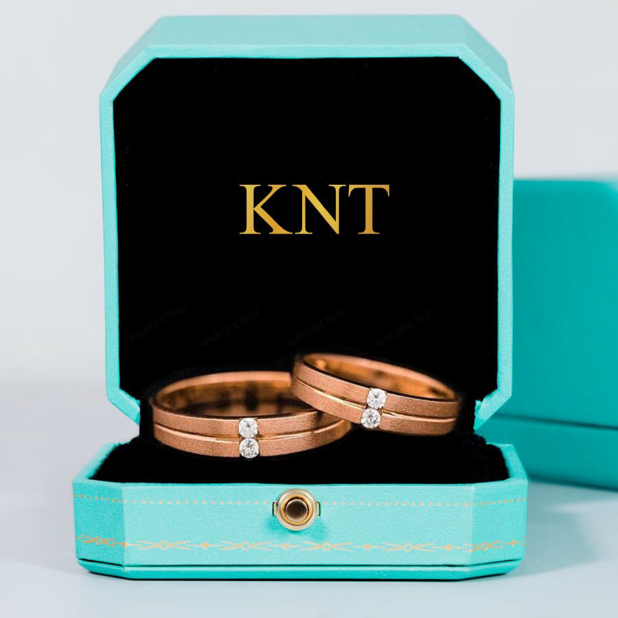 Nhẫn cưới E297 có đường cắt tinh tế và mạnh mẽ