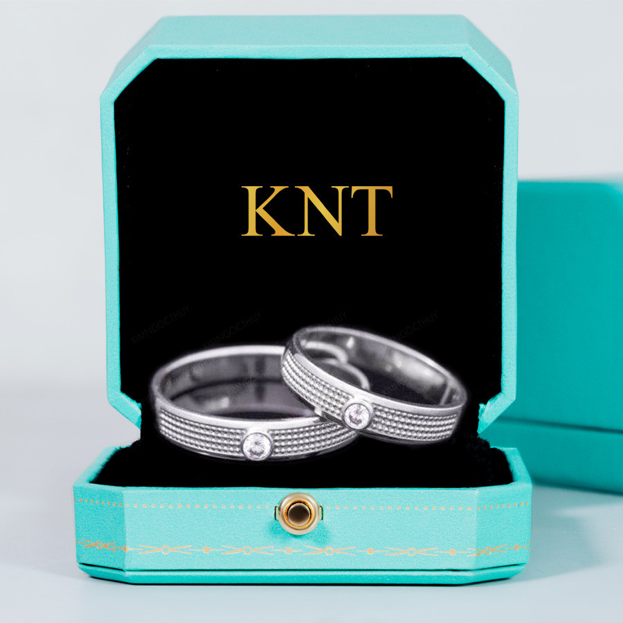 Nhẫn cưới F68 thiết kế thanh lịch với các đường bi xếp liền nhau quanh thân nhẫn