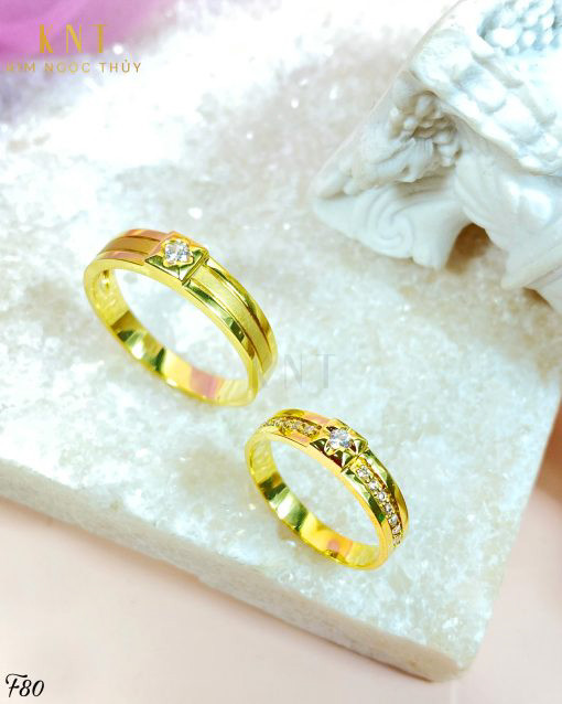 Nhẫn cưới F80 kiểu dáng hiện đại và sang trọng