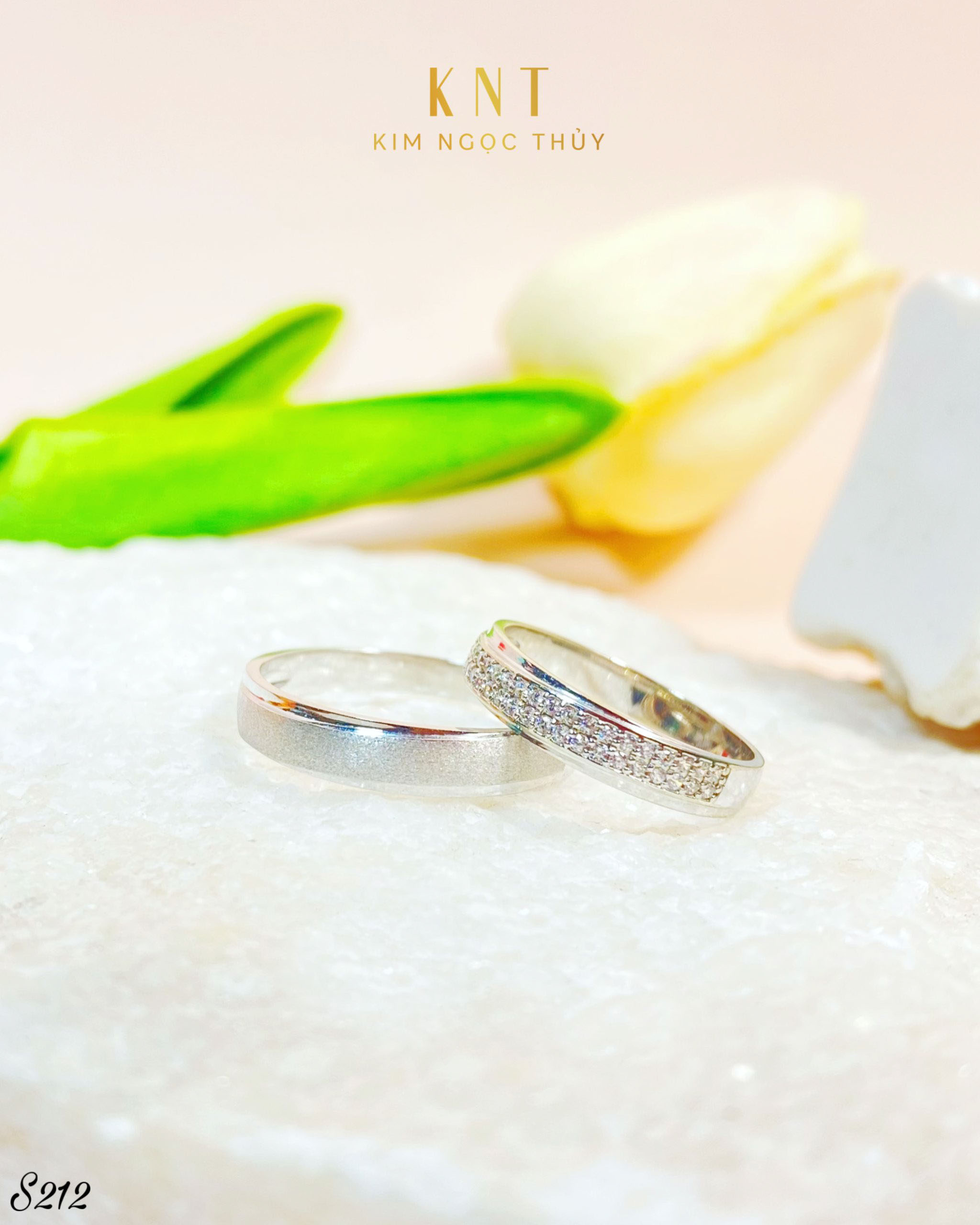 Nhẫn cưới S212 bản nhẫn tròn, thiết kế tối giản