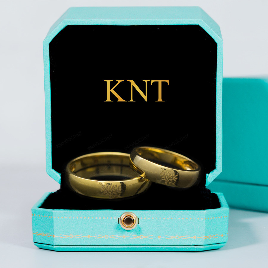 Nhẫn cưới S96 hoa văn hình cây chạm khắc tinh xảo