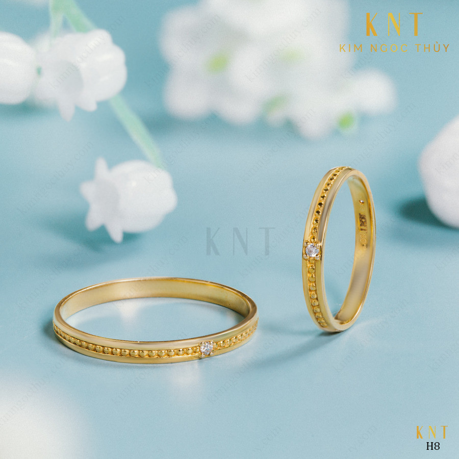 Nhẫn cưới H8 bản nhẫn nhỏ thanh lịch