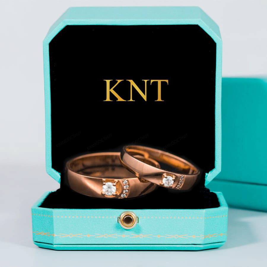 Nhẫn cưới E217 màu vàng hồng