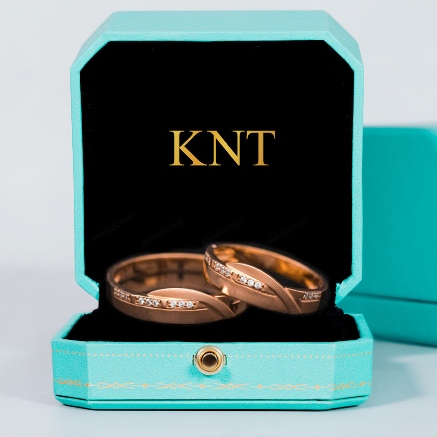 Nhẫn cưới E422 màu vàng hồng