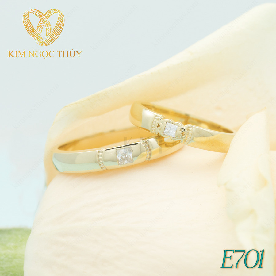 Nhẫn cưới E701 thiết kế sang trọng và hiện đại