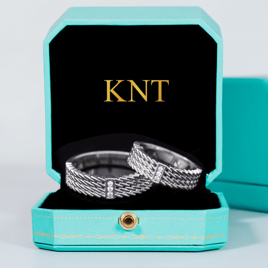 Nhẫn cưới F208 màu vàng trắng thanh lịch