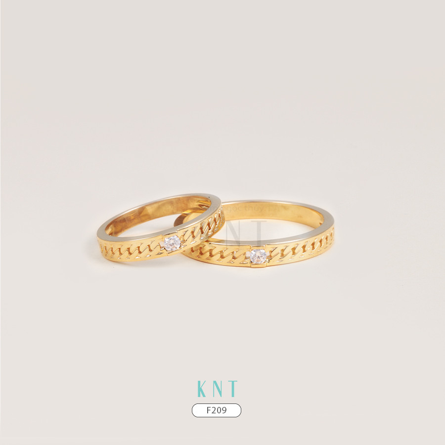 Nhẫn cưới F209 mang phong cách hiện đại pha cổ điển