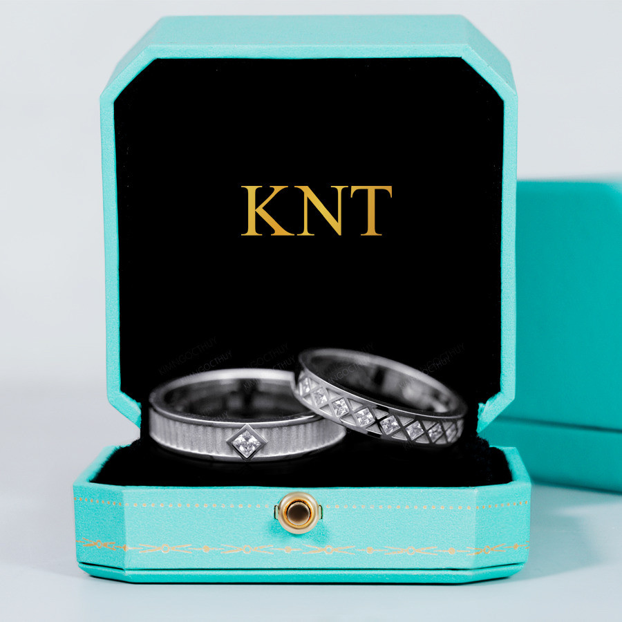 Nhẫn cưới J81 nhẫn nữ chạm khắc hoạ tiết tam giác