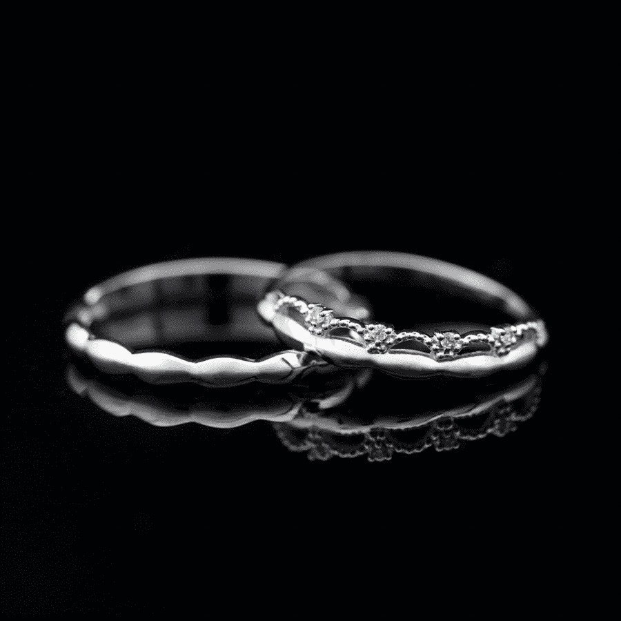 Nhẫn cặp vàng CV24 được thiết kế độc đáo, mới lạ từ vàng 10K