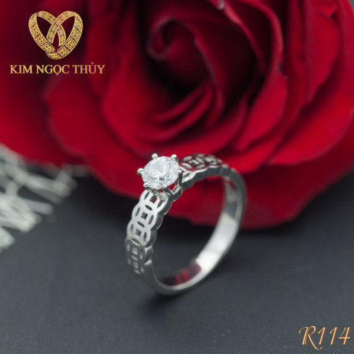 Nhẫn đính hôn R114 đá chủ lớn lấp lánh