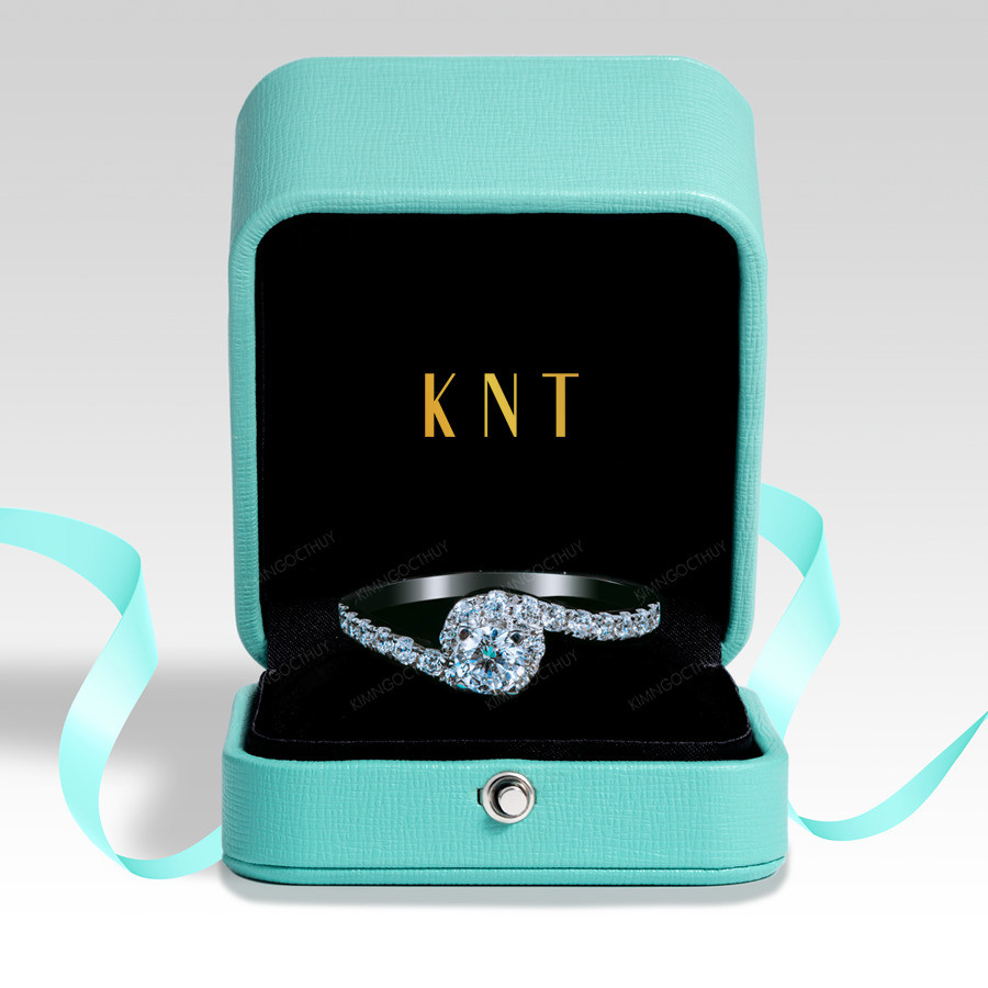 Nhẫn đính hôn R80 đính dải đá tấm viền tinh xảo