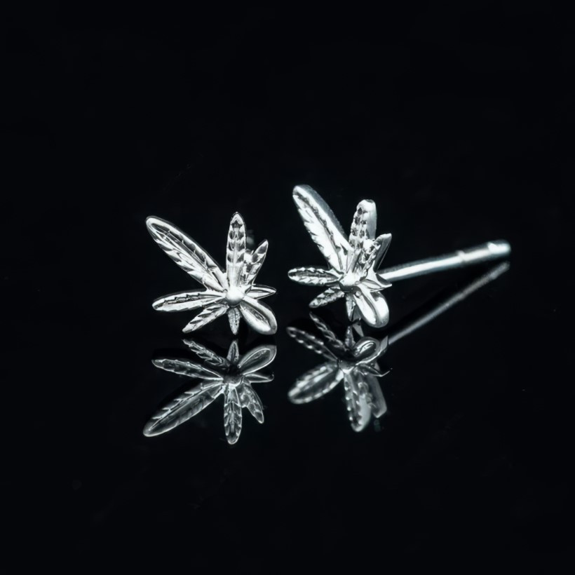 Bông tai B1 - Bông tai vàng 10K thiết kế lá phong tinh tế