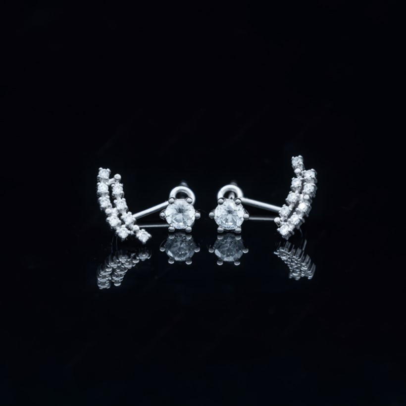 Bông tai B10 - PK1 bông tai vàng đính đá CZ tinh tế