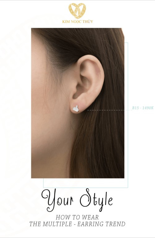 Bông tai B15 phong cách Royal sang trọng, chất liệu vàng 416 cao cấp