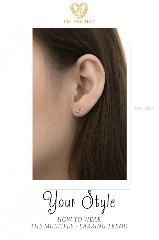 Bông tai B25 Kim Ngọc Thủy: Thiết kế hình chiếc lá mới lạ, độc đáo