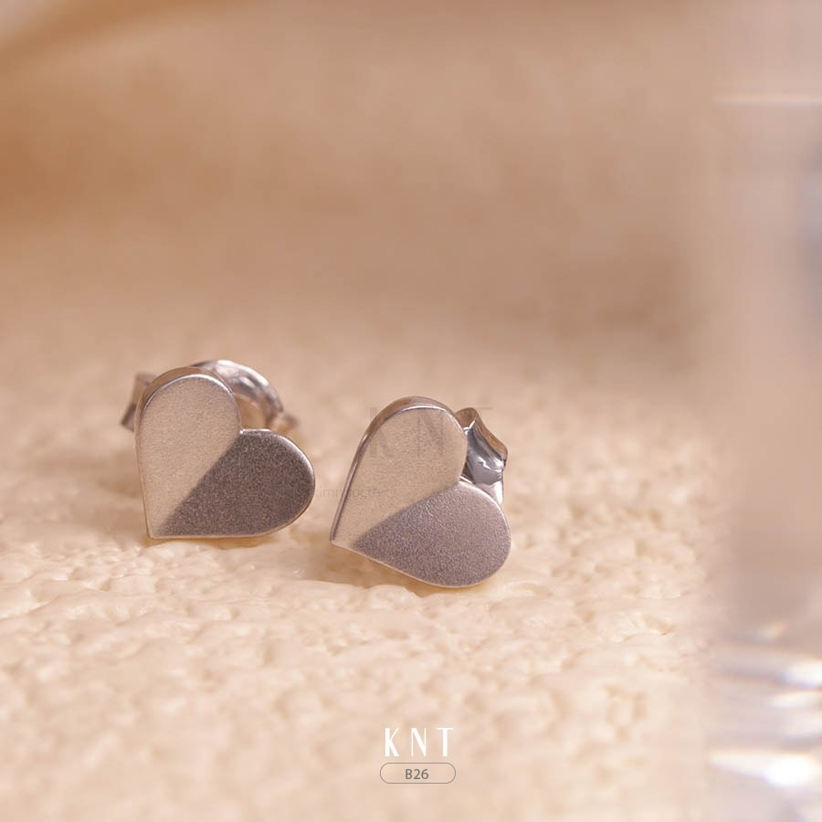Bông tai B26: thiết kế hình trái tim tinh tế, đa phong cách